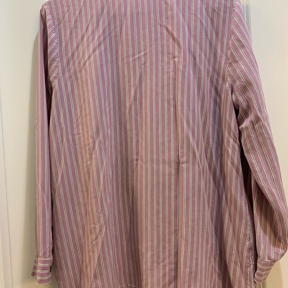 J Jill Lavender Stripe button down shirt large long sleeve armpit to armpit 22” - Picture 12 of 13